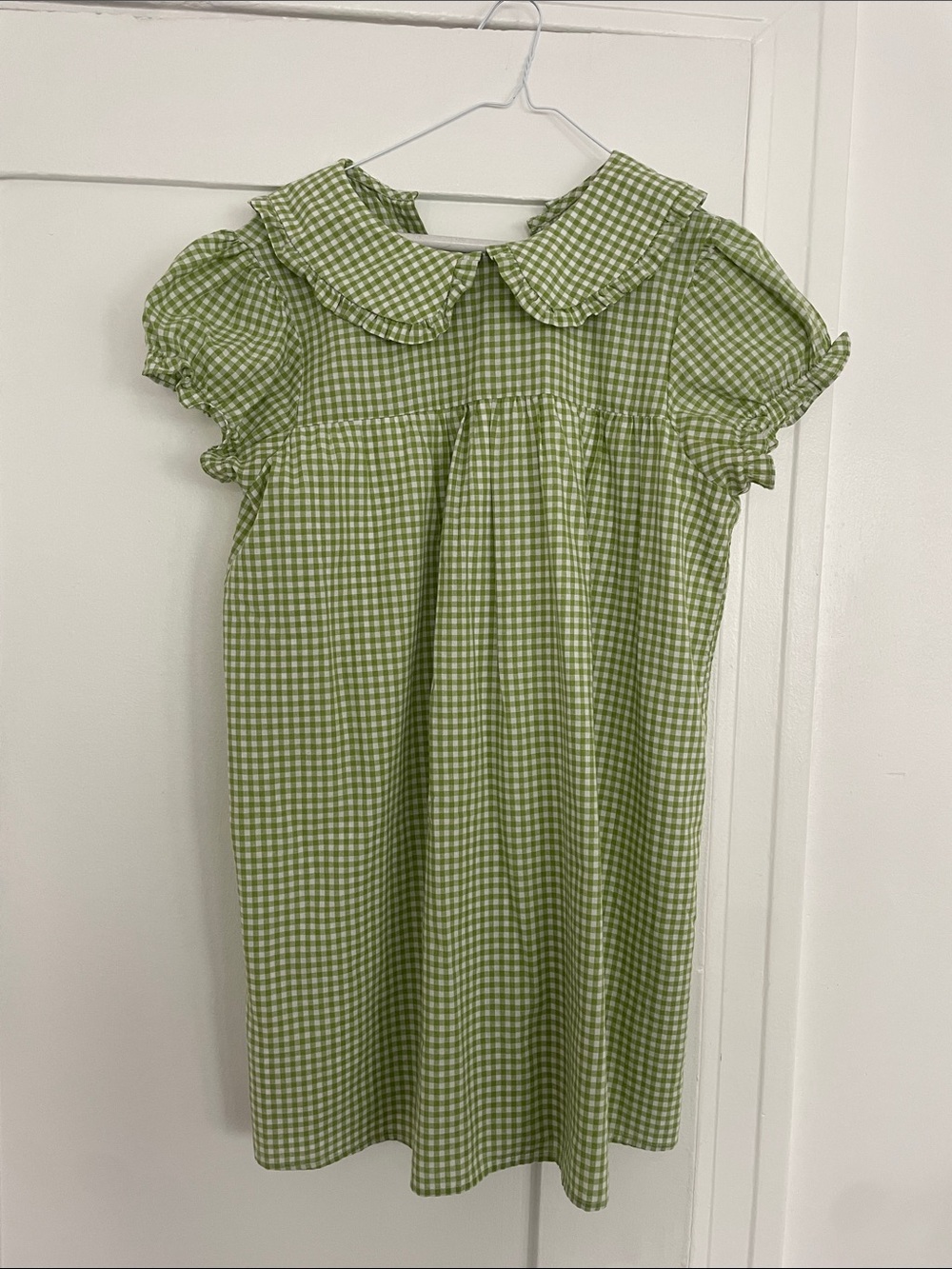 Cider Green Gingham Peter Pan Collar Dress